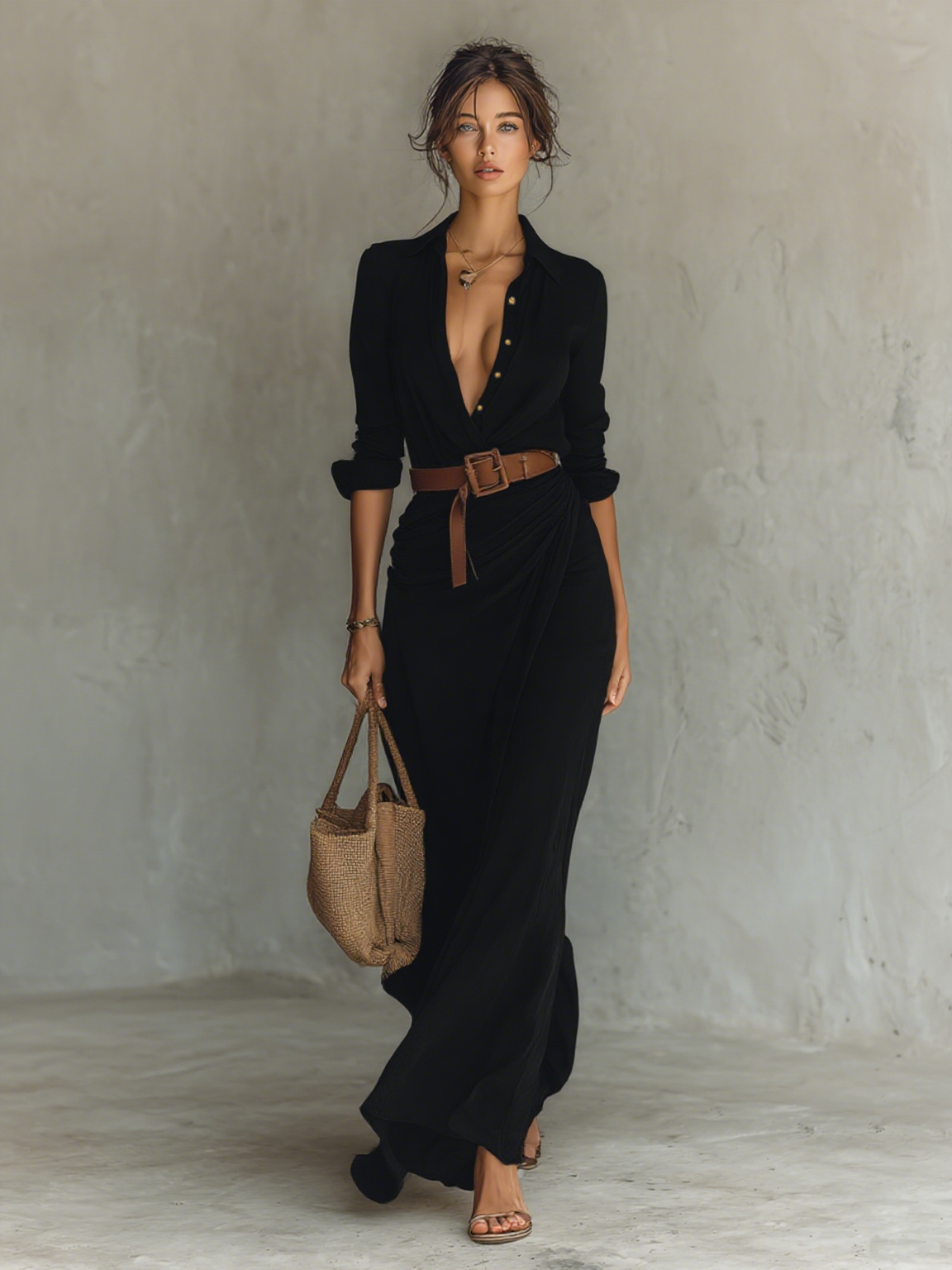 Milo Mochi | Elegant Drape Maxi Dress