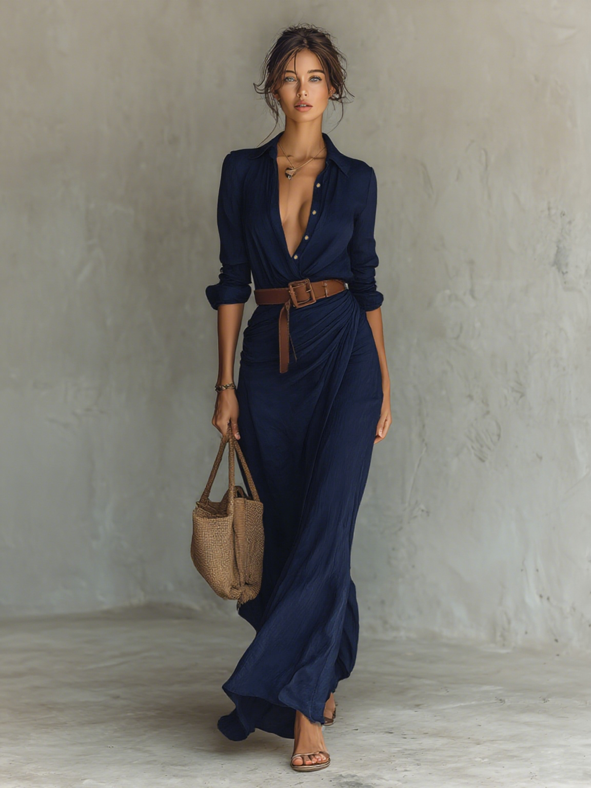 Milo Mochi | Elegant Drape Maxi Dress