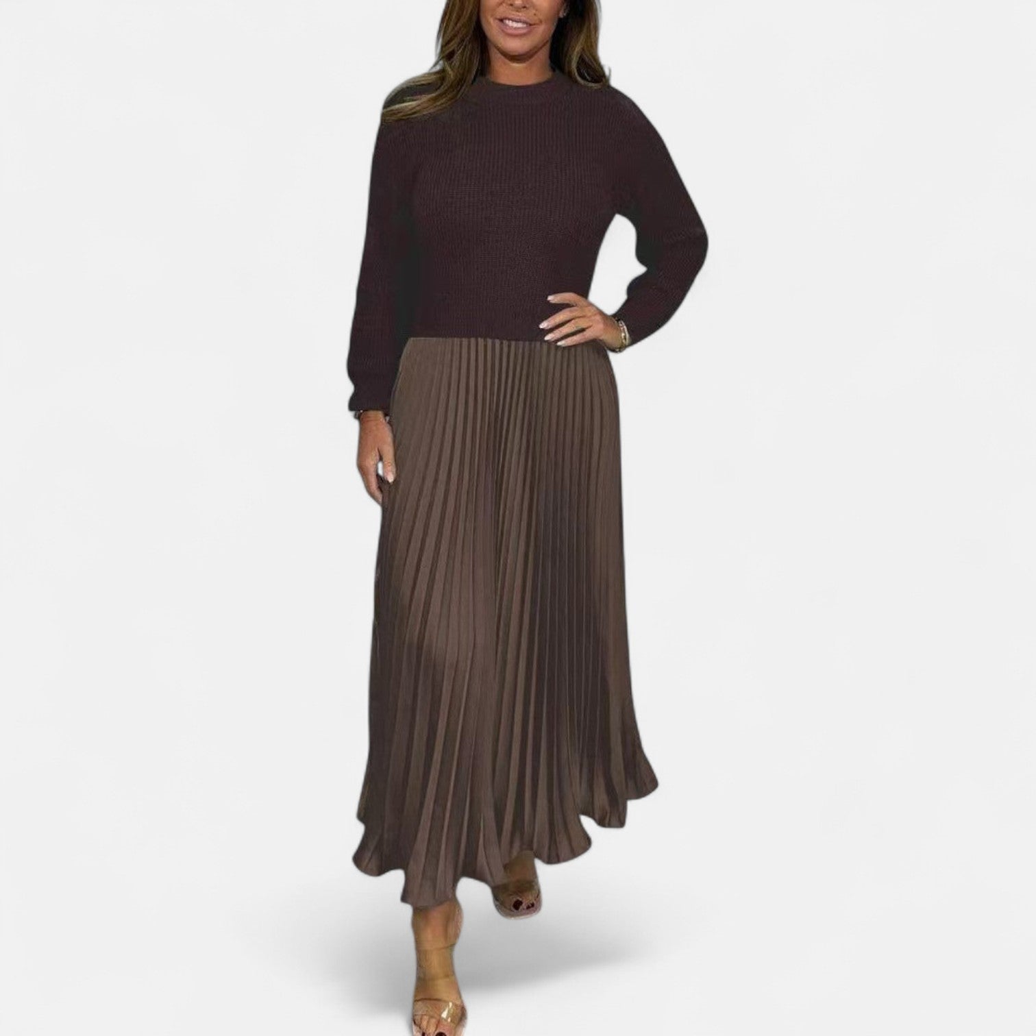 Milo Mochi | Maxi Dress With Sweater And Pleated Skirt