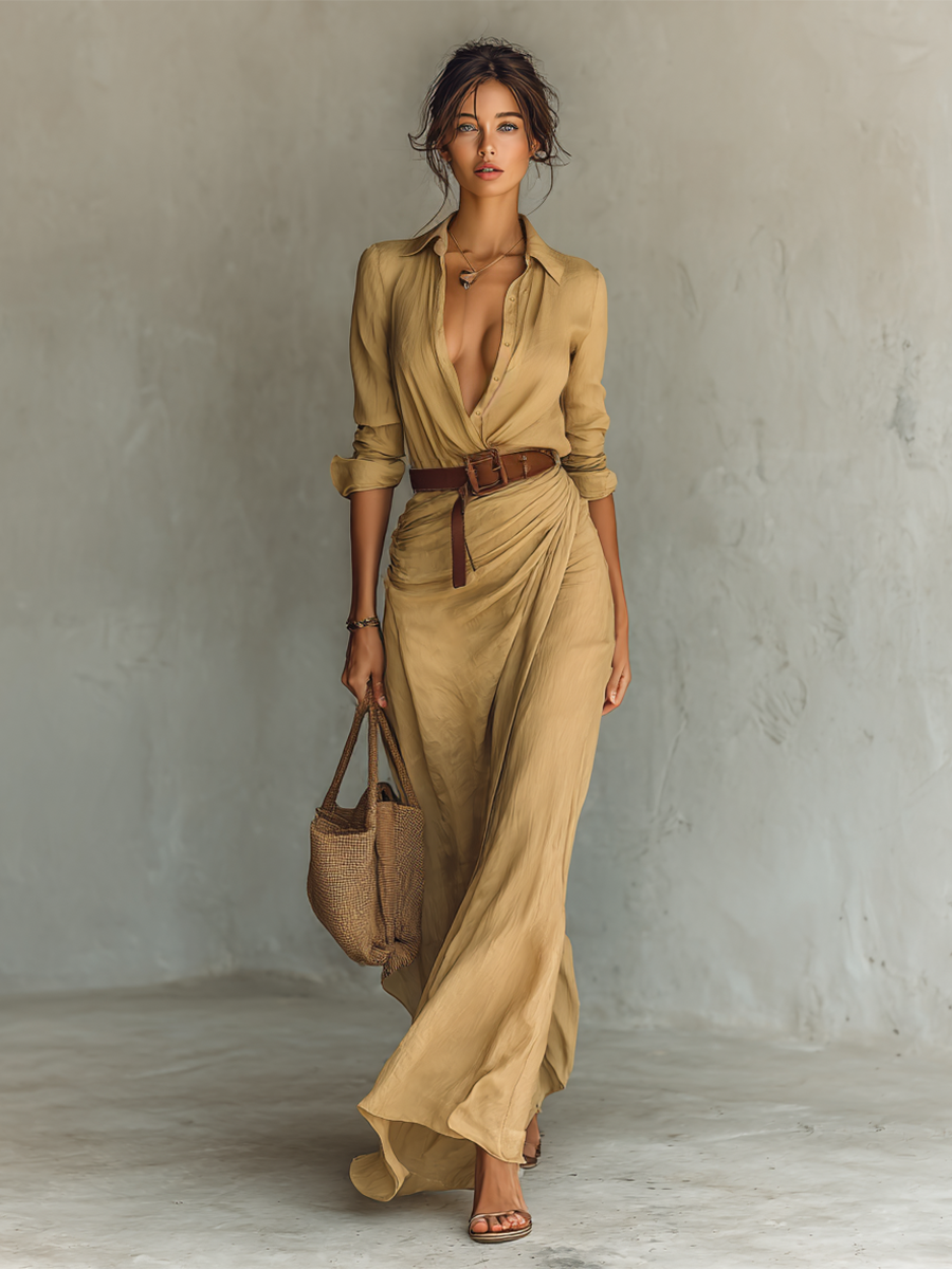 Milo Mochi | Elegant Drape Maxi Dress