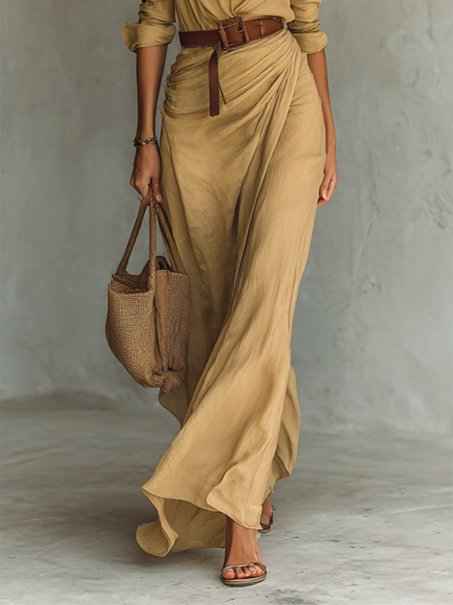 Milo Mochi | Elegant Drape Maxi Dress