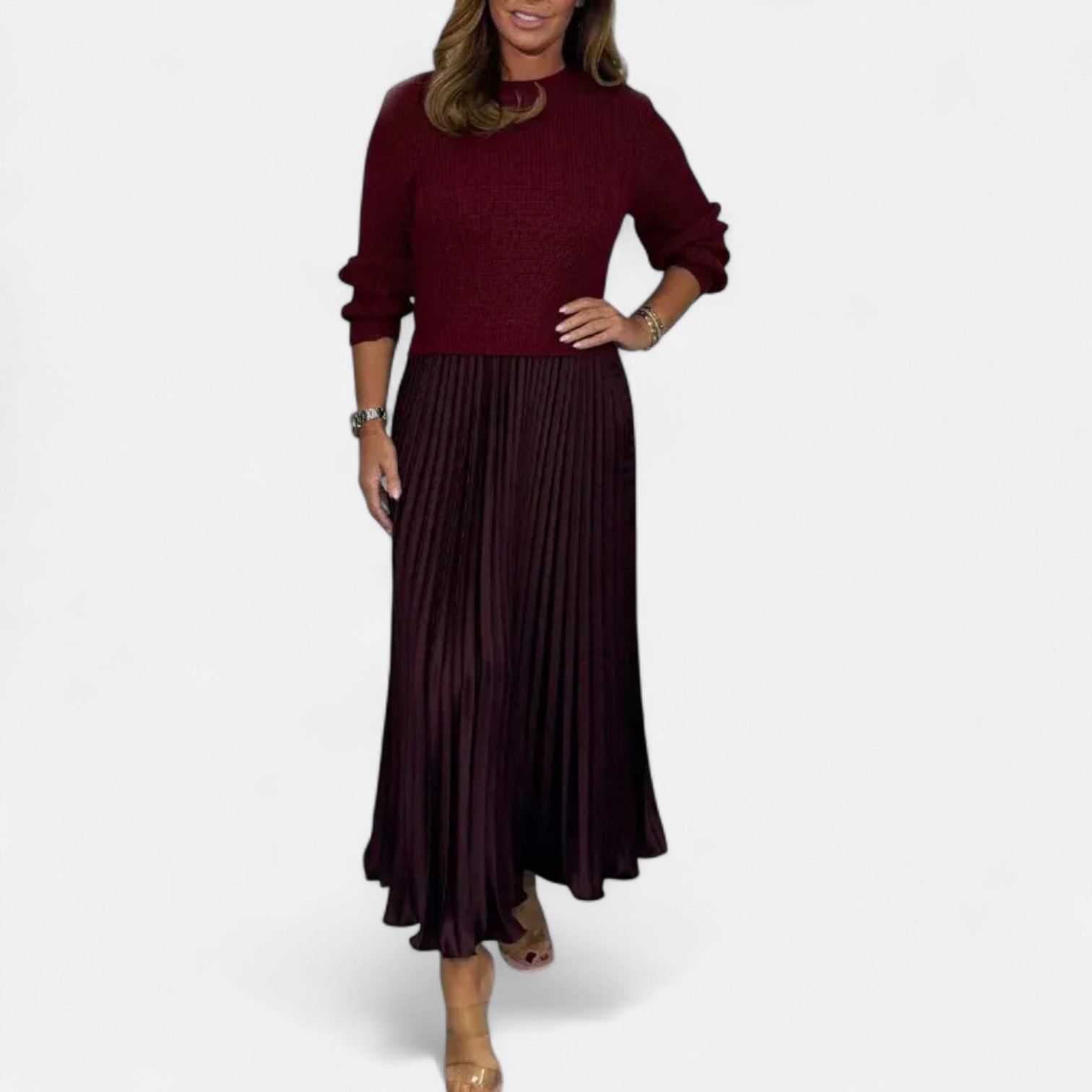 Milo Mochi | Maxi Dress With Sweater And Pleated Skirt