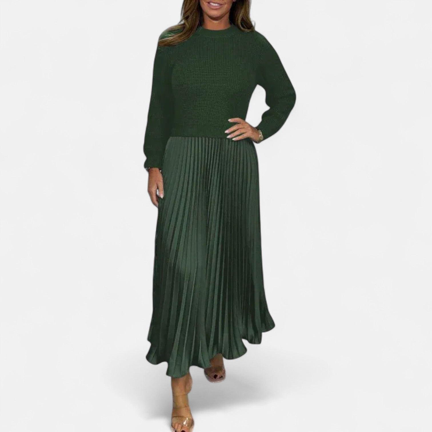 Milo Mochi | Maxi Dress With Sweater And Pleated Skirt