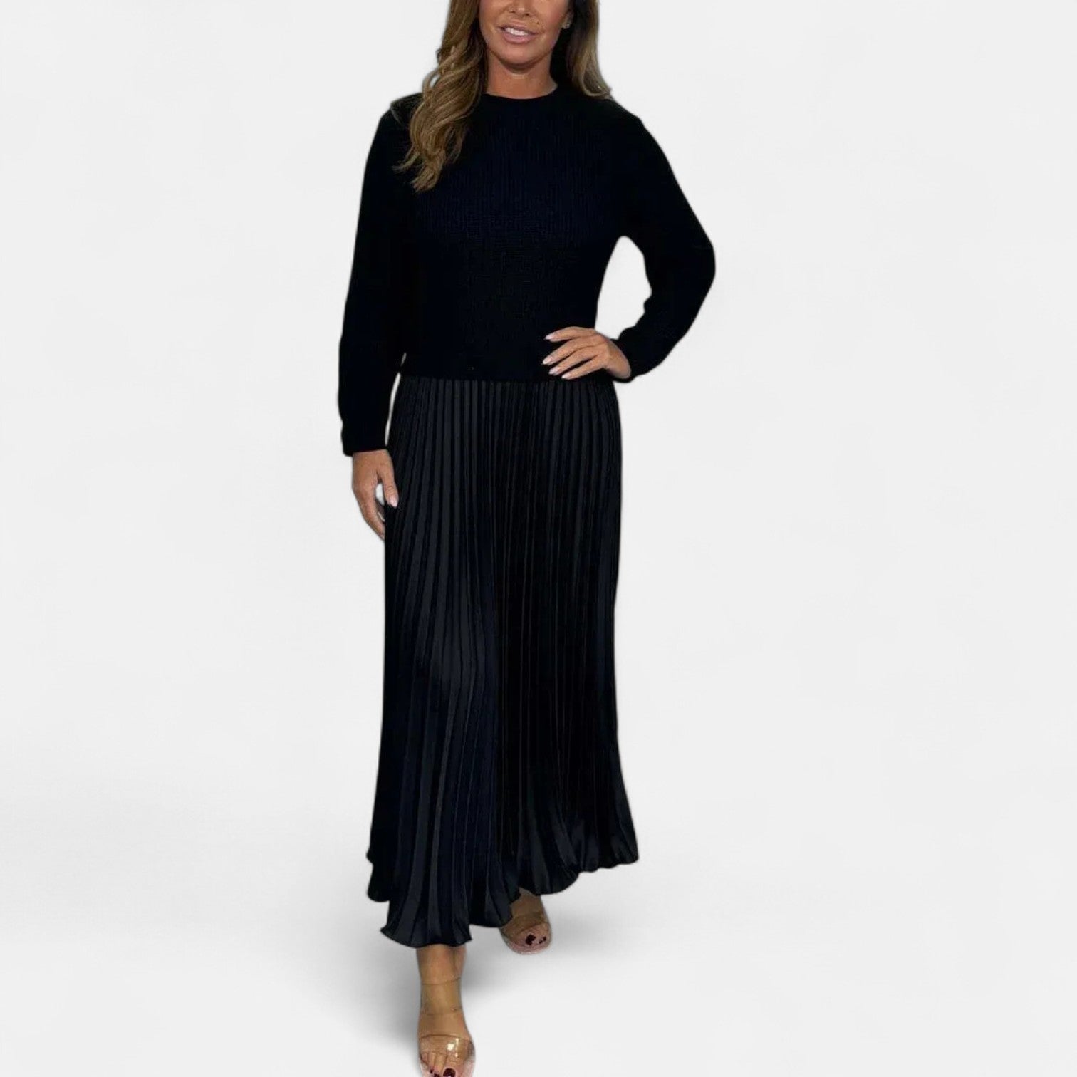 Milo Mochi | Maxi Dress With Sweater And Pleated Skirt