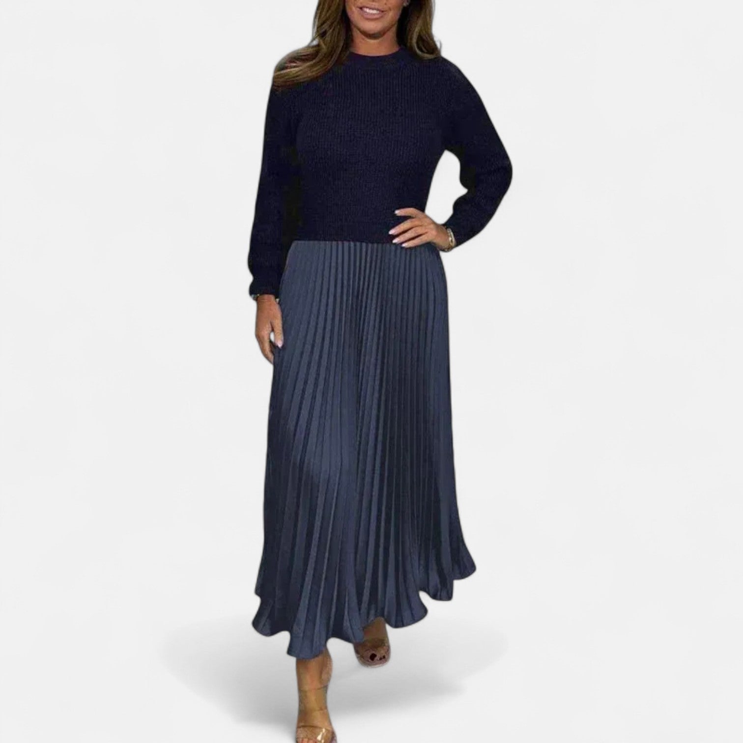 Milo Mochi | Maxi Dress With Sweater And Pleated Skirt